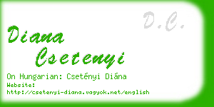 diana csetenyi business card
